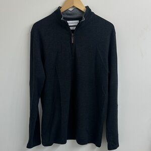 Mizzen+Main Men's Dark Charcoal Zip-Up Sweater